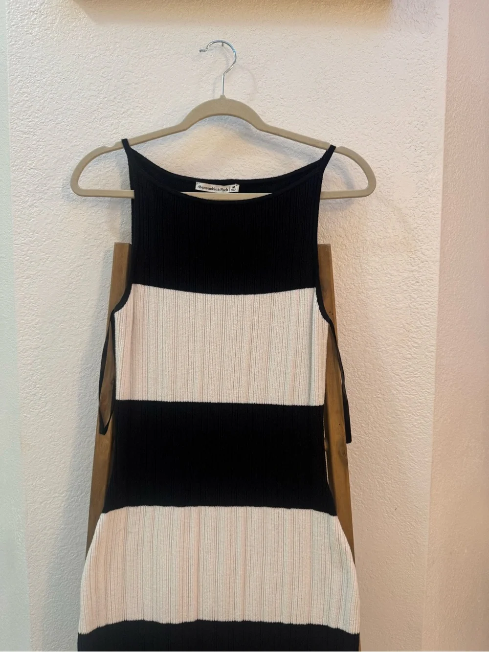 Abercrombie & Fitch Black and White Striped Maxi Dress